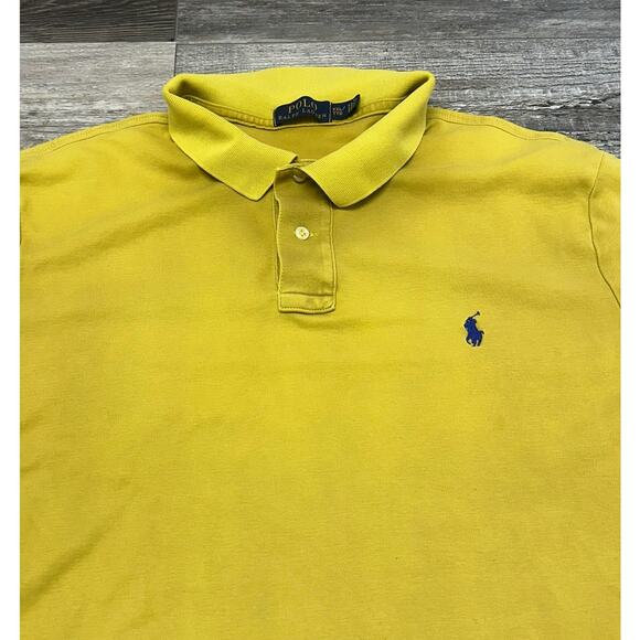 Polo Ralph Lauren Polo Shirt Ochre Yellow Mens 2XL Short Sleeve  Pony Preppy - Picture 1 of 8